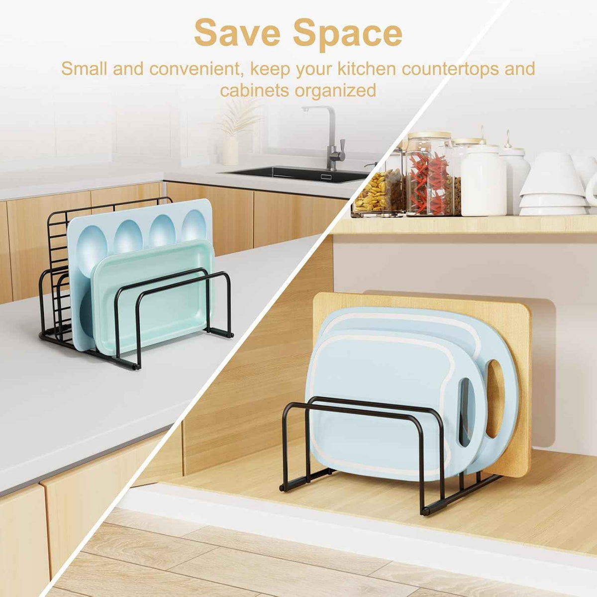 Fikoksol Metal Cutting Board Organizer, Under Cabinet
