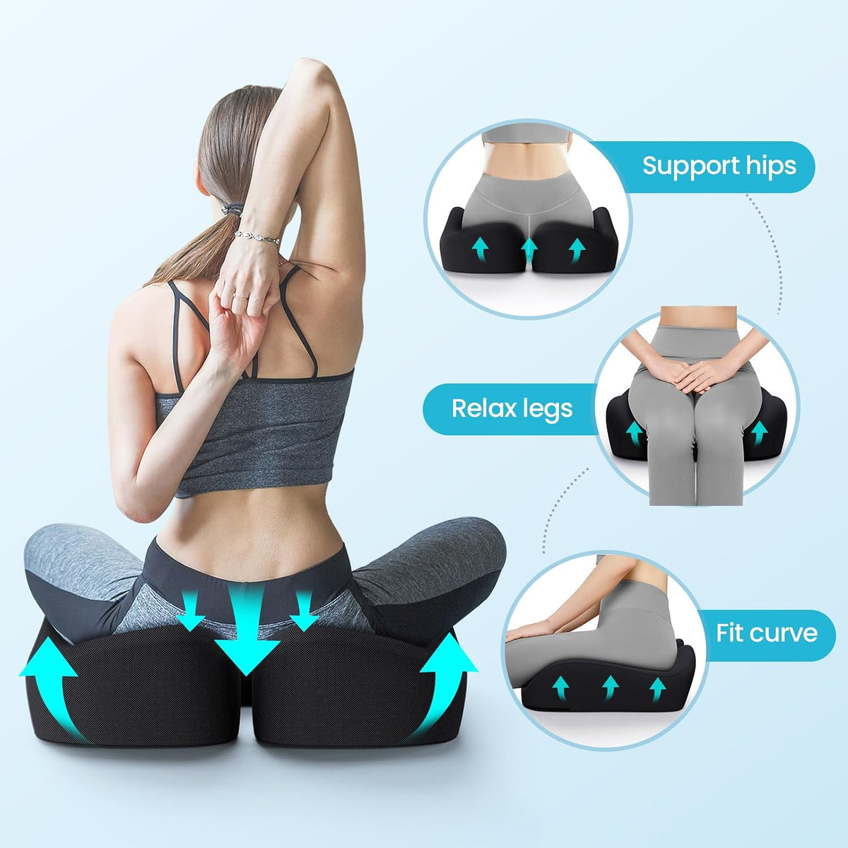 Ergonomic Memory Foam Chair Cushion with Tailbone Support - Field & Nook