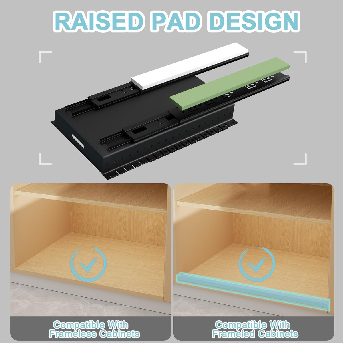 Pots and Pans Organizer Under Cabinet - 22" Deep Expandable | Pot Organizers inside Cabinet with 10 Adjustable Dividers & Handrail, No Drill Pot Lid Holder, Sliding Pot Lid Holder, 1 Pack - Field & Nook