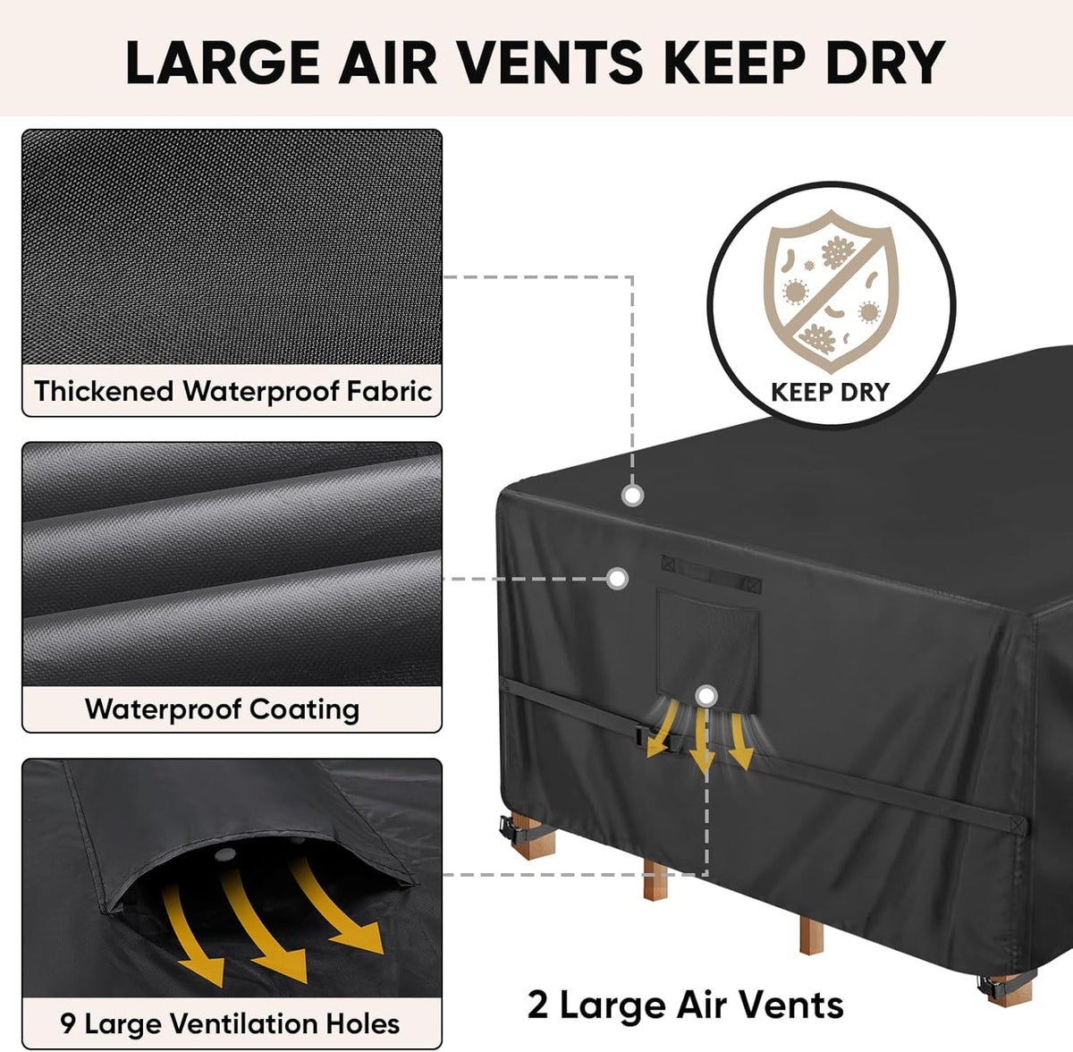 108-Inch Heavy-Duty Outdoor Furniture Set Cover - Field & Nook