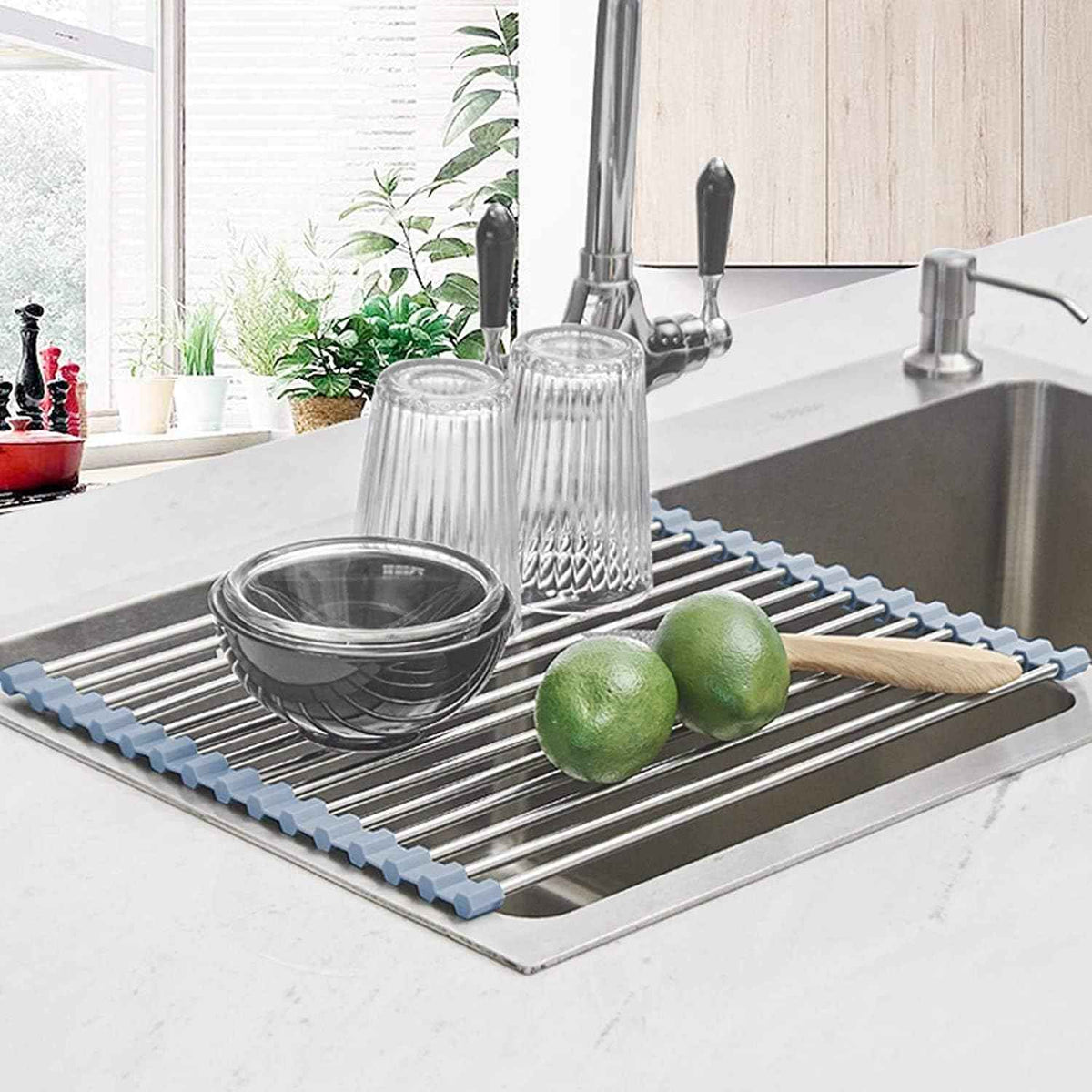 Seropy Stainless Steel Roll Up Dish Drying Rack, 17.5x11.8