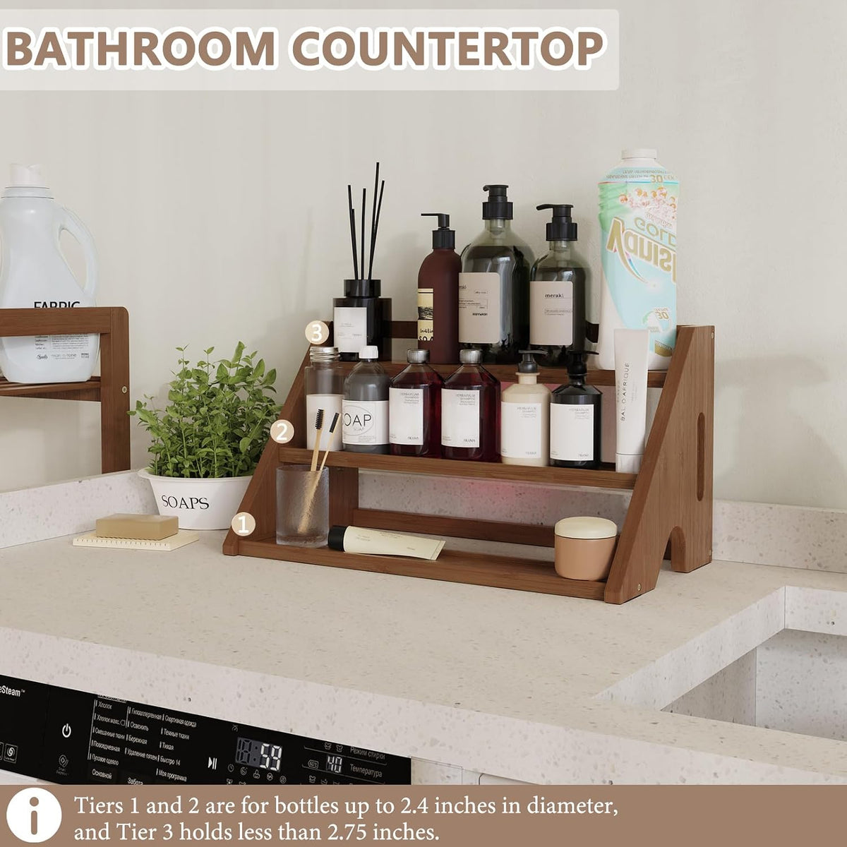 3-Tier Bamboo Spice Rack for Countertop - Field & Nook