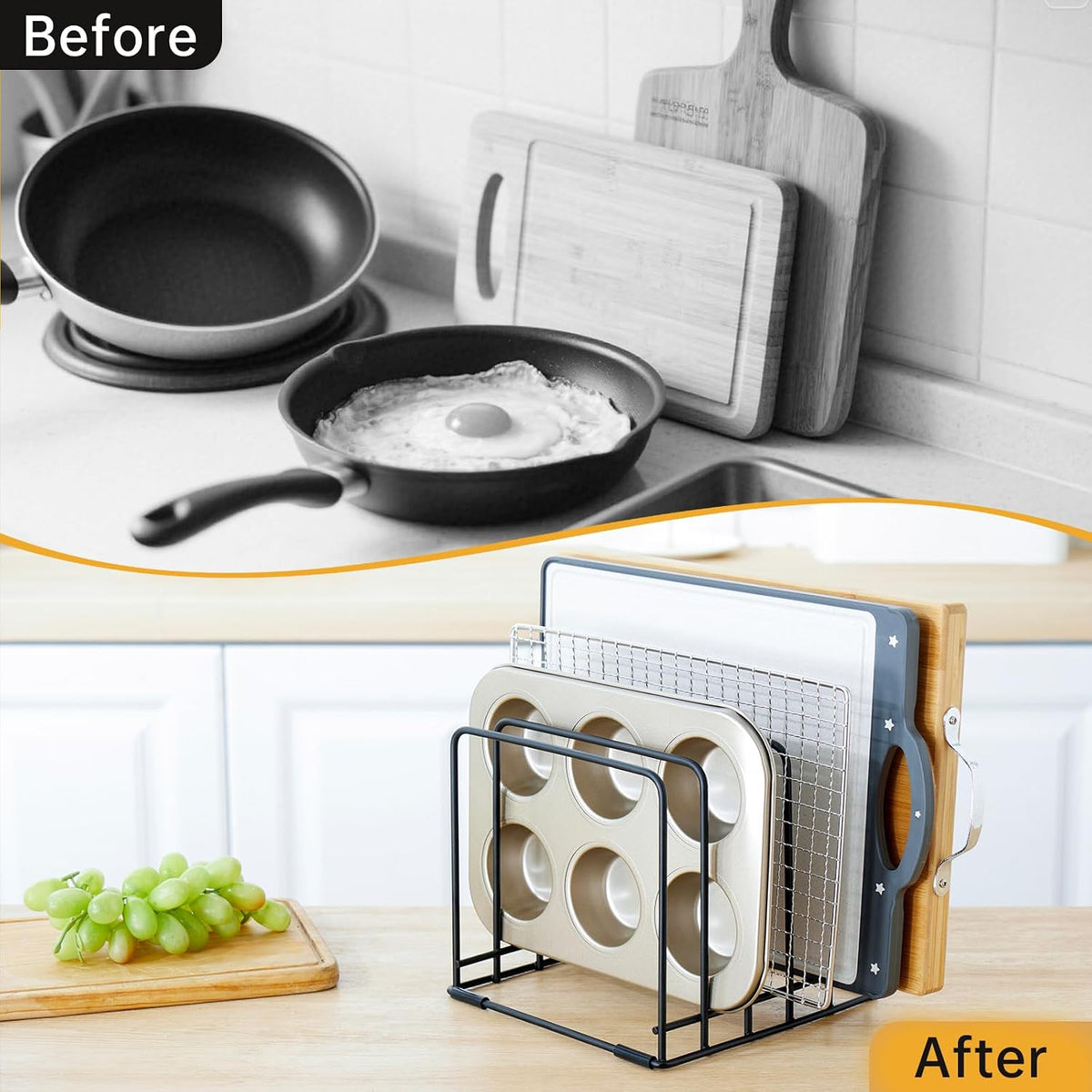 2-Pack 5-Tier Cutting Board Holder Cabinet Organizer