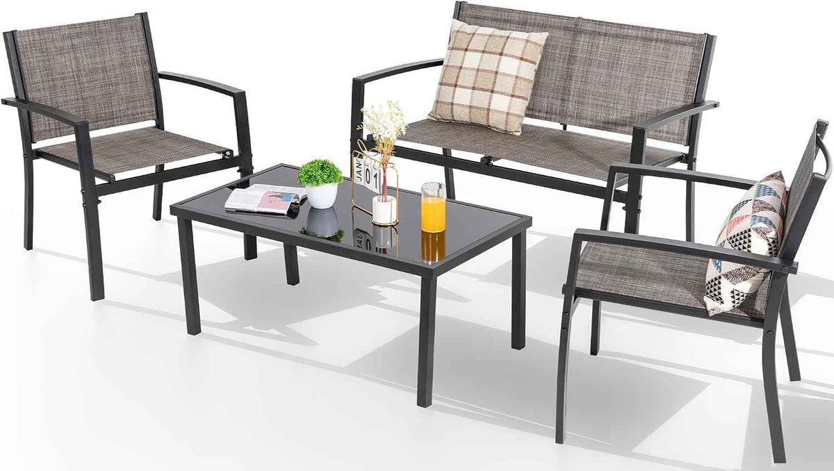 Shintenchi 4 Pieces Patio Furniture Set All Weather Textile Fabric