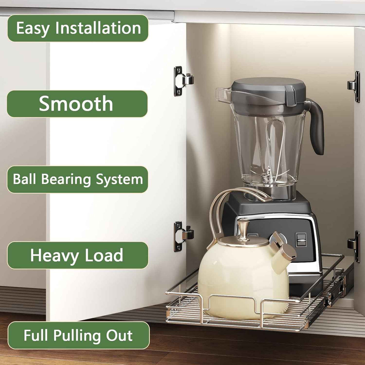 Pull Out Cabinet Organizer, 10½" W x 18" D