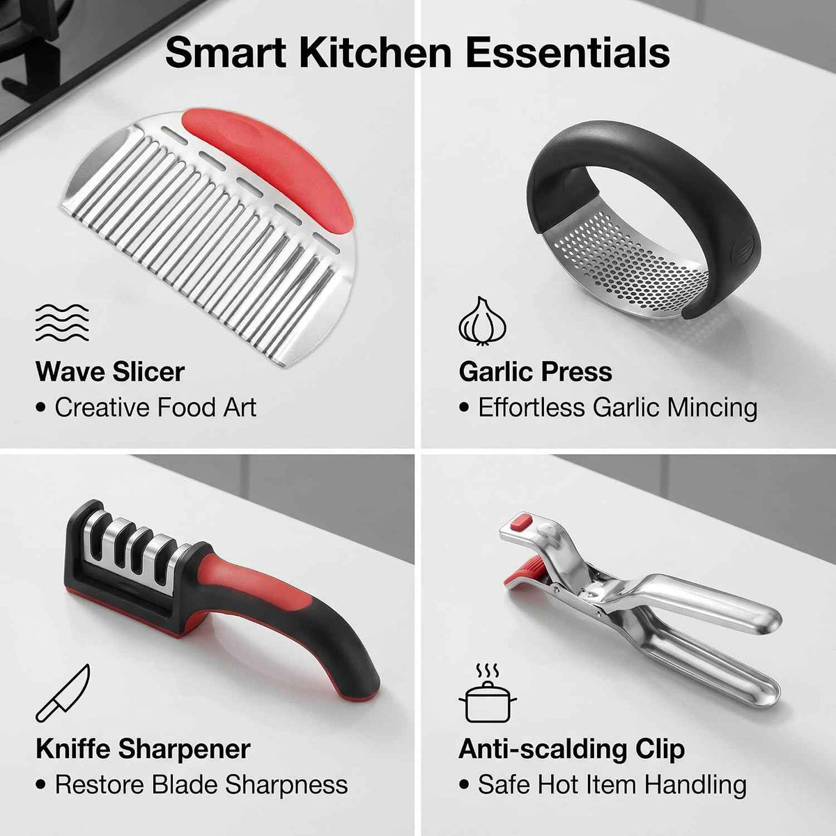 13-Piece Kitchen Gadget Set with Storage Basket