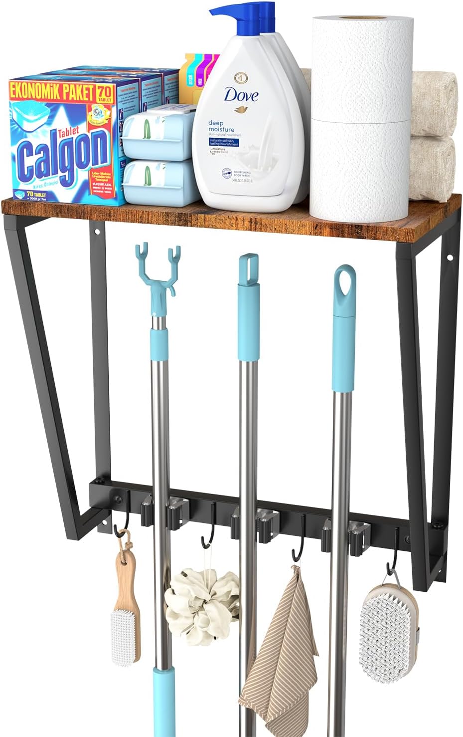 Broom and Mop Organizer Wall Mount - Field & Nook