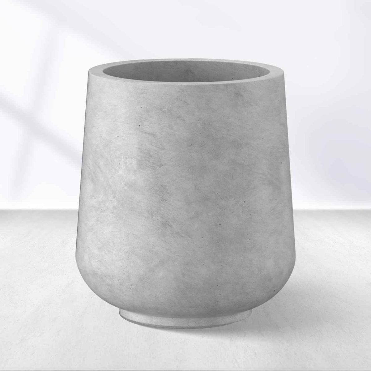 Kante 15.3" Dia Round Concrete Planter, Outdoor Indoor Large Plant Pots Containers with Drainage Hole and Rubber Plug for Home Garden Patio, Gray Concrete