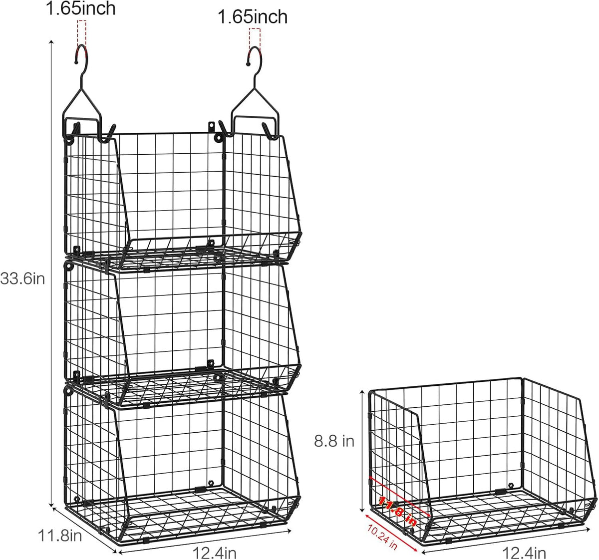 3-Tier Hanging Closet Organizer - Field & Nook