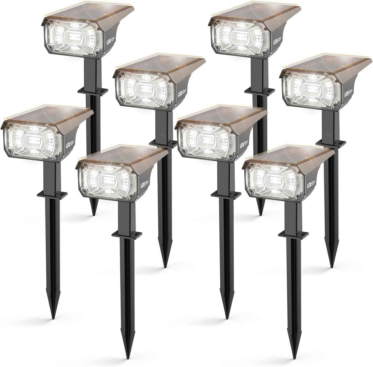 Solar Spot Lights Outdoor,40 LEDs Solar Outdoor Waterproof Landscape Lights with 3 Light Modes, Solar Powered Garden Yard Wall Lights Auto On,Off for Patio 8 Pack
