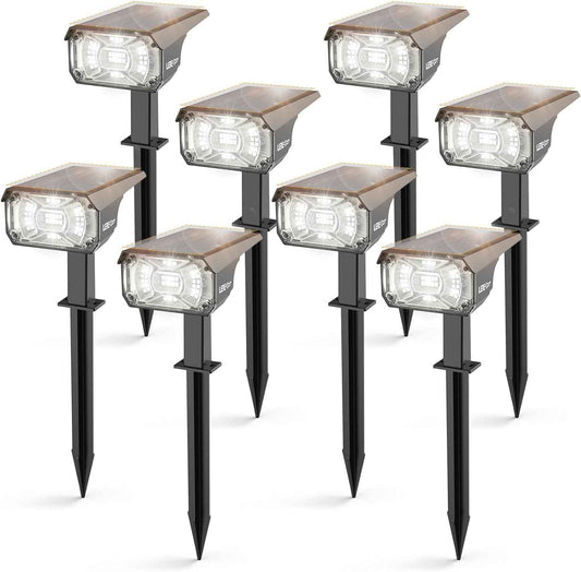Solar Spot Lights Outdoor,40 LEDs Solar Outdoor Waterproof Landscape Lights with 3 Light Modes, Solar Powered Garden Yard Wall Lights Auto On,Off for Patio 8 Pack