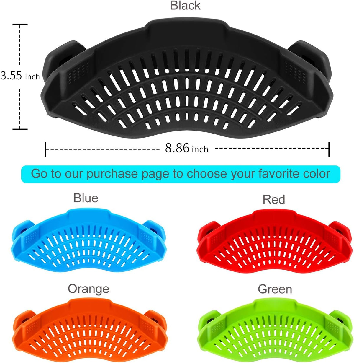 Clip-On Silicone Pot Strainer – 8.86 in