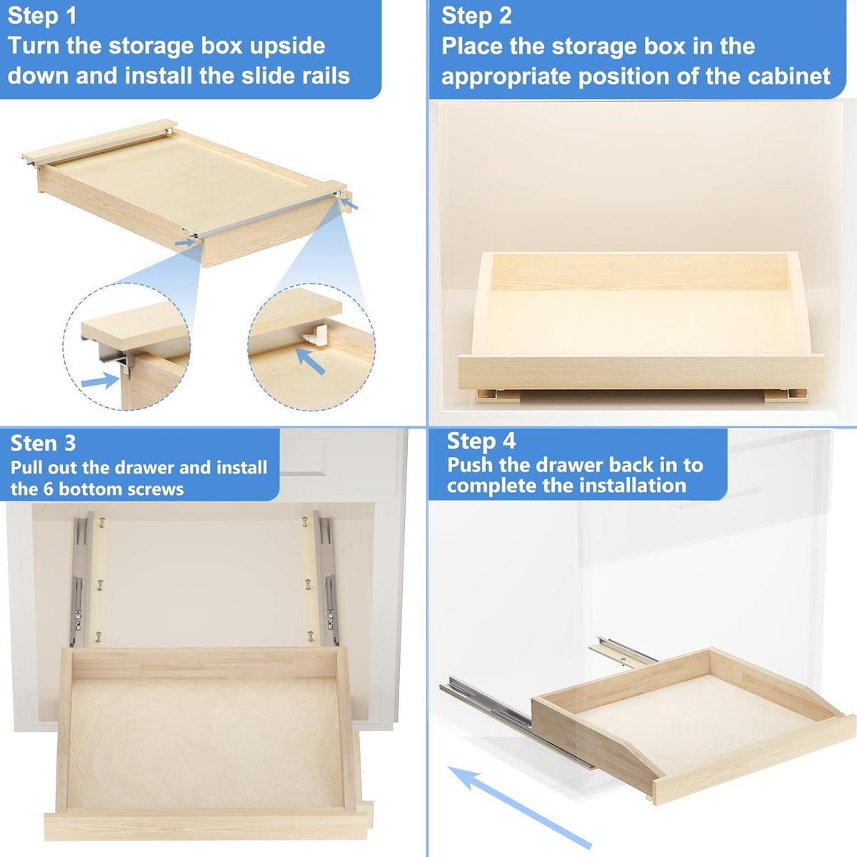 ROOMTEC Pull Out Cabinet Organizer, 22-1/2" W x 21" D