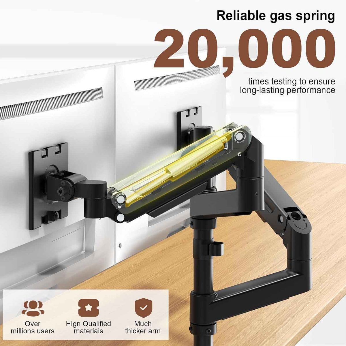 Dual Monitor-Arm Heavy-Duty for 17-49-inch Screens - Premium Vertical Stacked Dual Monitor Arm Desk Mount for Ultrawide Screens up to 44lbs, Fully Adjustability, VESA 75/100 mm, Black