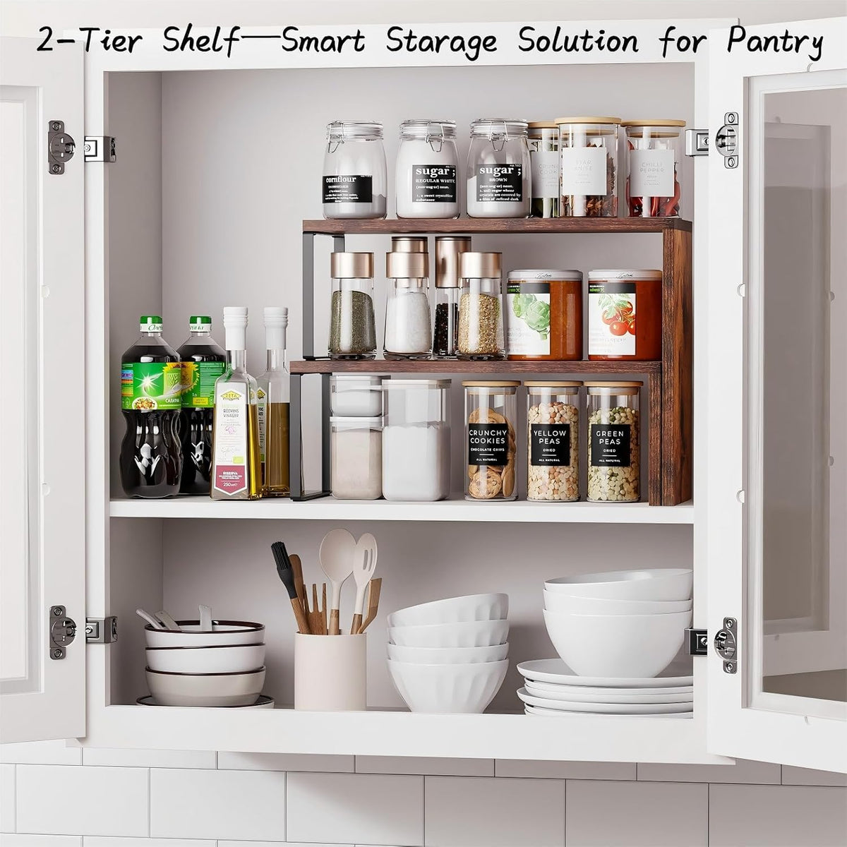 Kitchen Countertop Organizer – Coffee Station Wood Rustic Brown - Field & Nook
