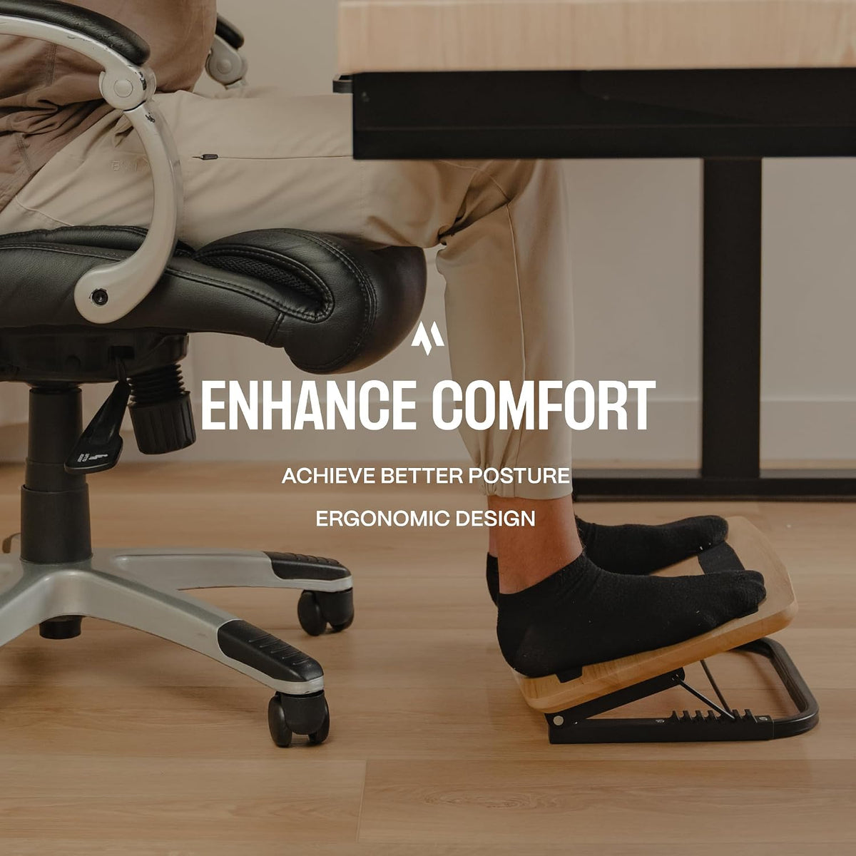 7-Angle Walnut Under-Desk Foot Stool - Field & Nook