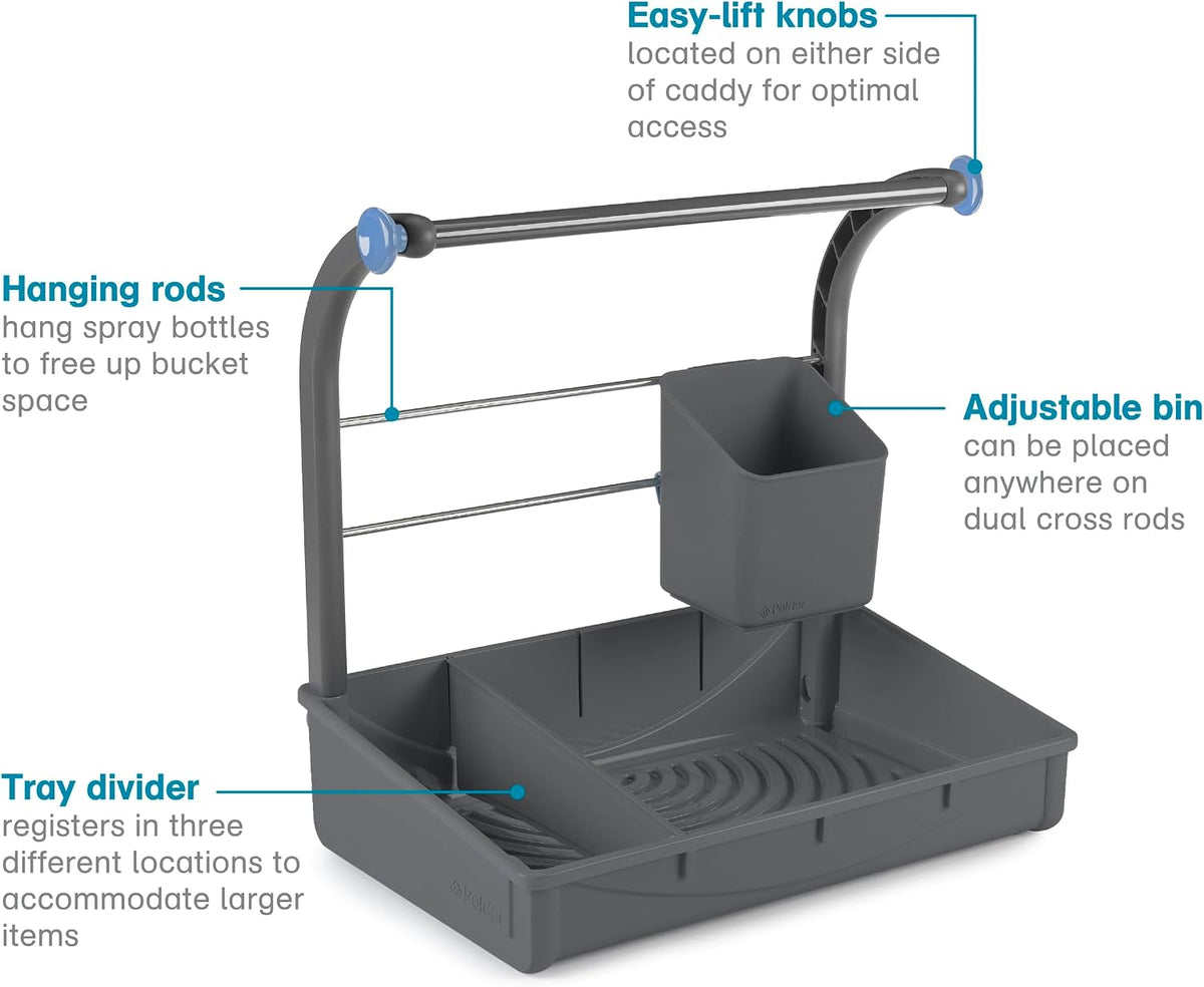 Polder Under Sink Storage Caddy, Kitchen and Bathroom Organization and Storage with Tray, Easy-to-Assemble, 16.75" x 10.5" x 16.5" - Field & Nook
