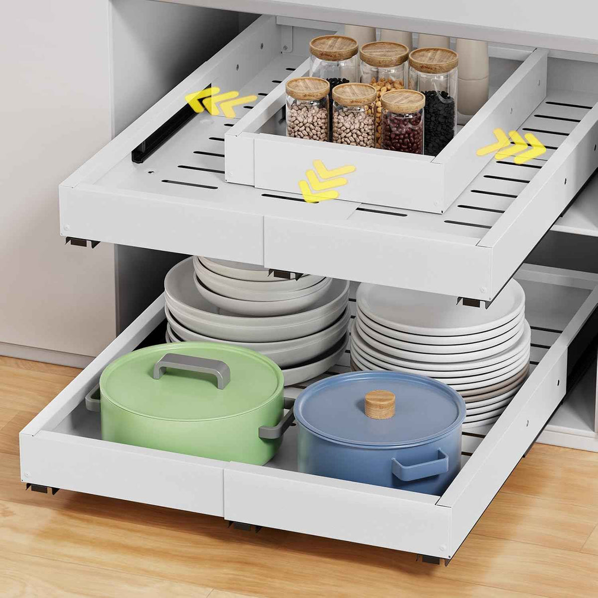 2 Pack Expandable Pull-Out Cabinet Organizer, 11.4"-18.9" W