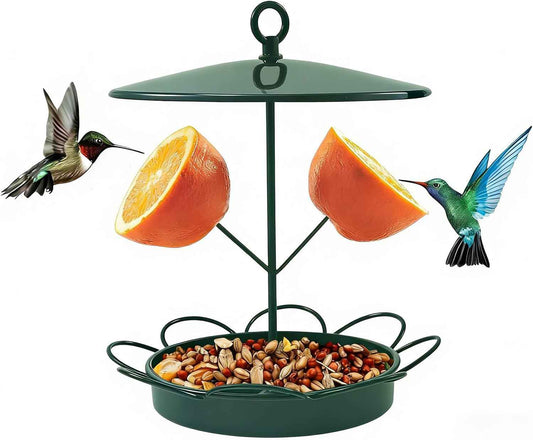 Outdoor Squirrel-Proof Bird Feeder, Hanging Metal, Large Capacity, Bite-Resistant and Weatherproof, Attracts Wild Birds