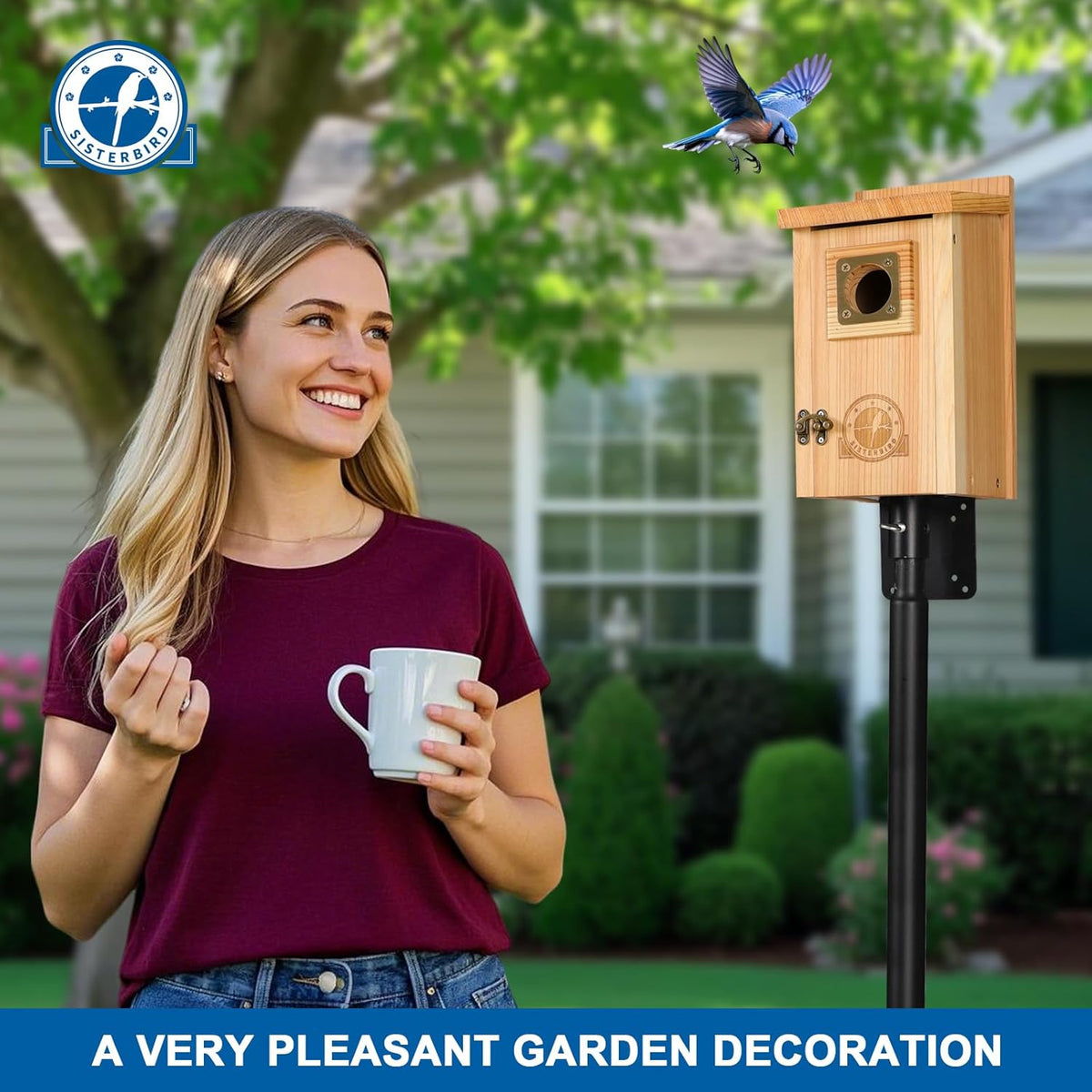 Cedar Bird Houses with Copper Predator Guards – 2 Pack