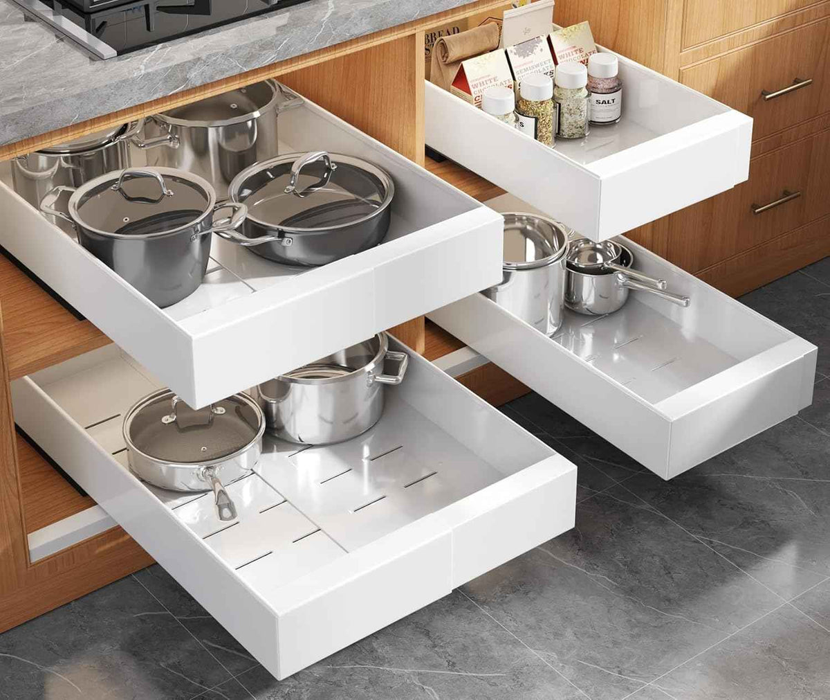 Seinloes 4 Pack 21" Deep Expandable Cabinet Organizers