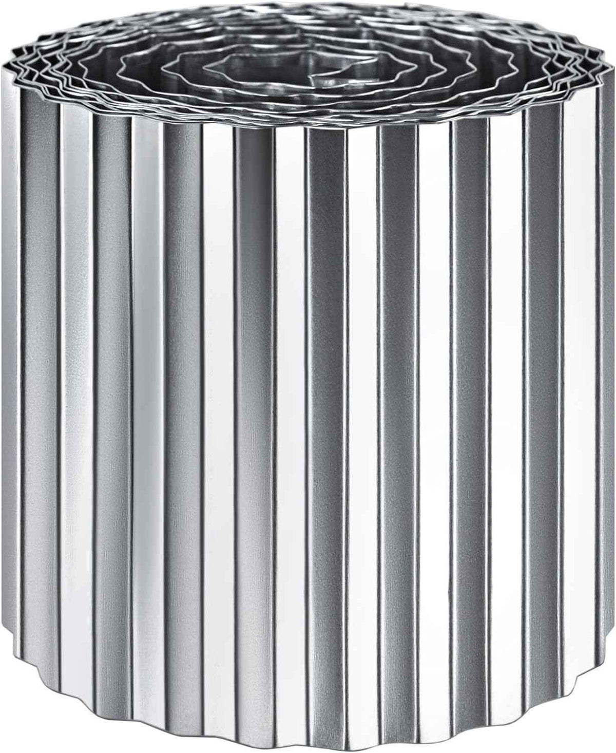 Corrugated Garden Edging 12" x 20',Metal Landscape Edging Sturdy Garden Long Strips,Metal Edging for Landscaping,Steel Garden Edging (Silver)