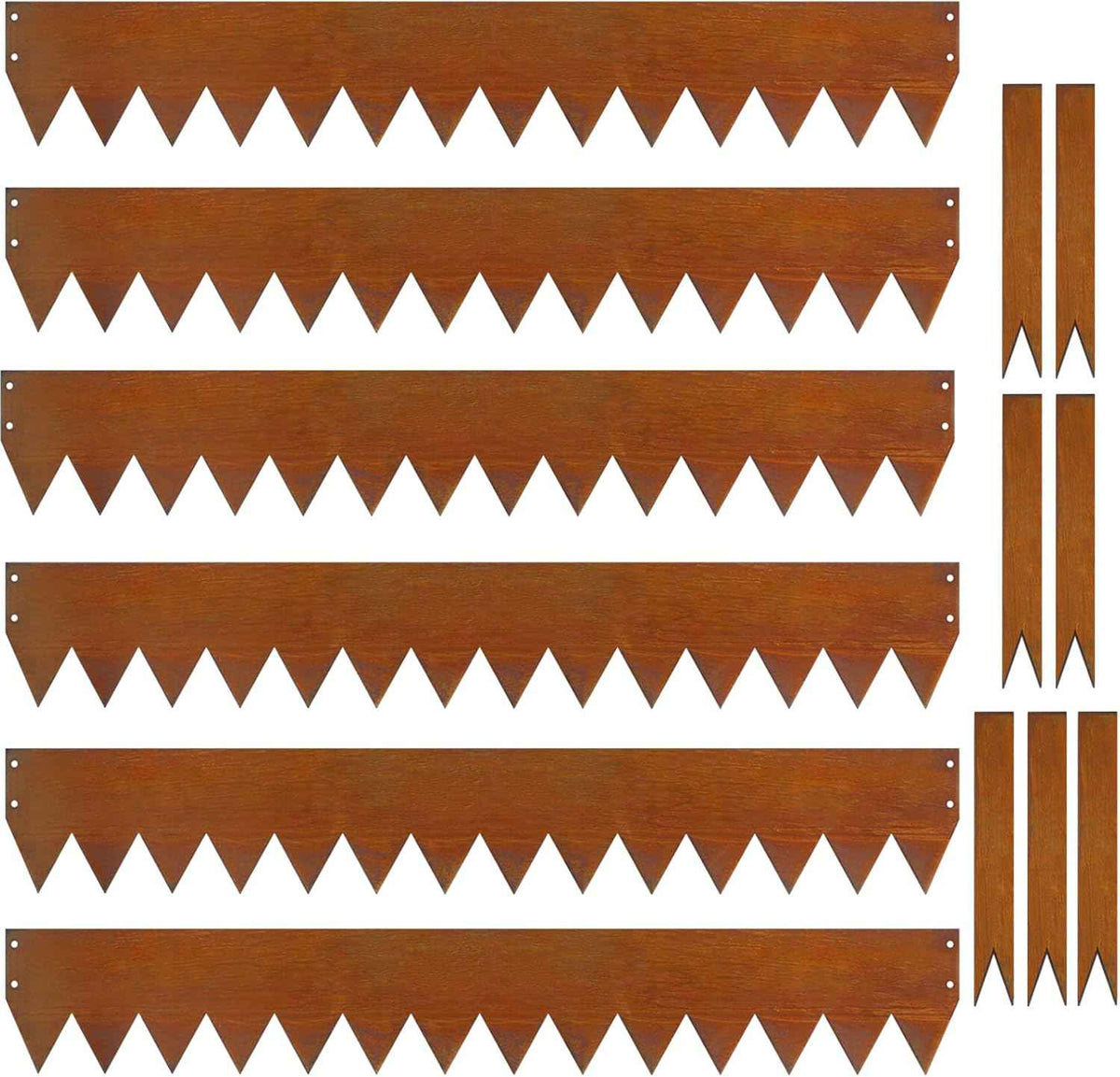 40" L X 6" H Corten Steel Landscape Edging,6 Pack Landscape Edging with 7 Clips and Gloves,Garden Edging Border for Lawn, Flower Bed, Yard (Rust-Colored)
