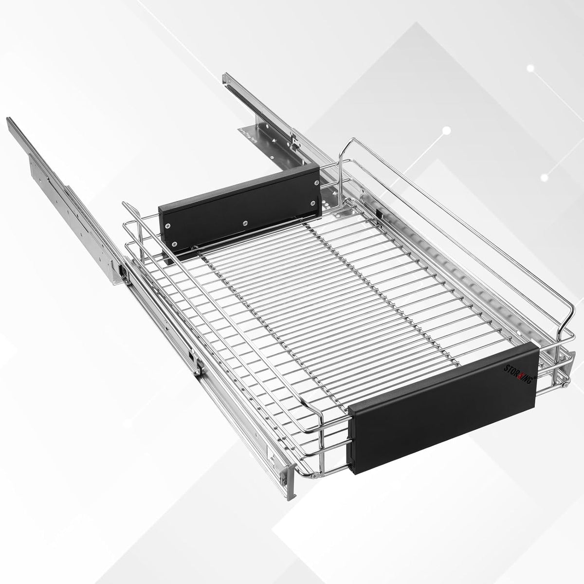 Expandable Pull Out Cabinet Organizer, 12.5~20.2" W x 17.3" D