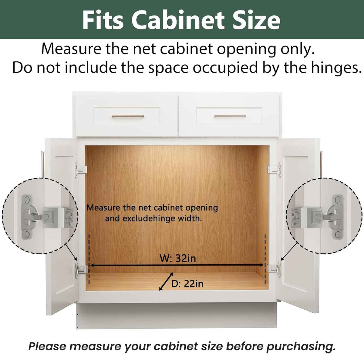 LOVMOR Pull-Out Cabinet Organizer, 31½" W x 21½" D