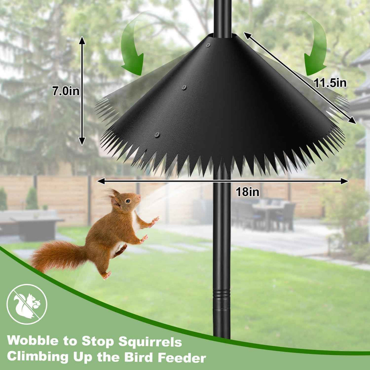 Bird Feeder Pole, 93 Inch Heavy Duty Birdhouse Pole with Spiked Baffle & 2 Tray, Adjustable Wild Bird Feeding Station Hanging Pole for Outdoors, Yard, Garden Decor (Without Birdhouse)