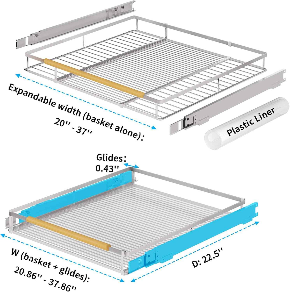 Expandable Pull-Out Cabinet Organizer, 1 Pack