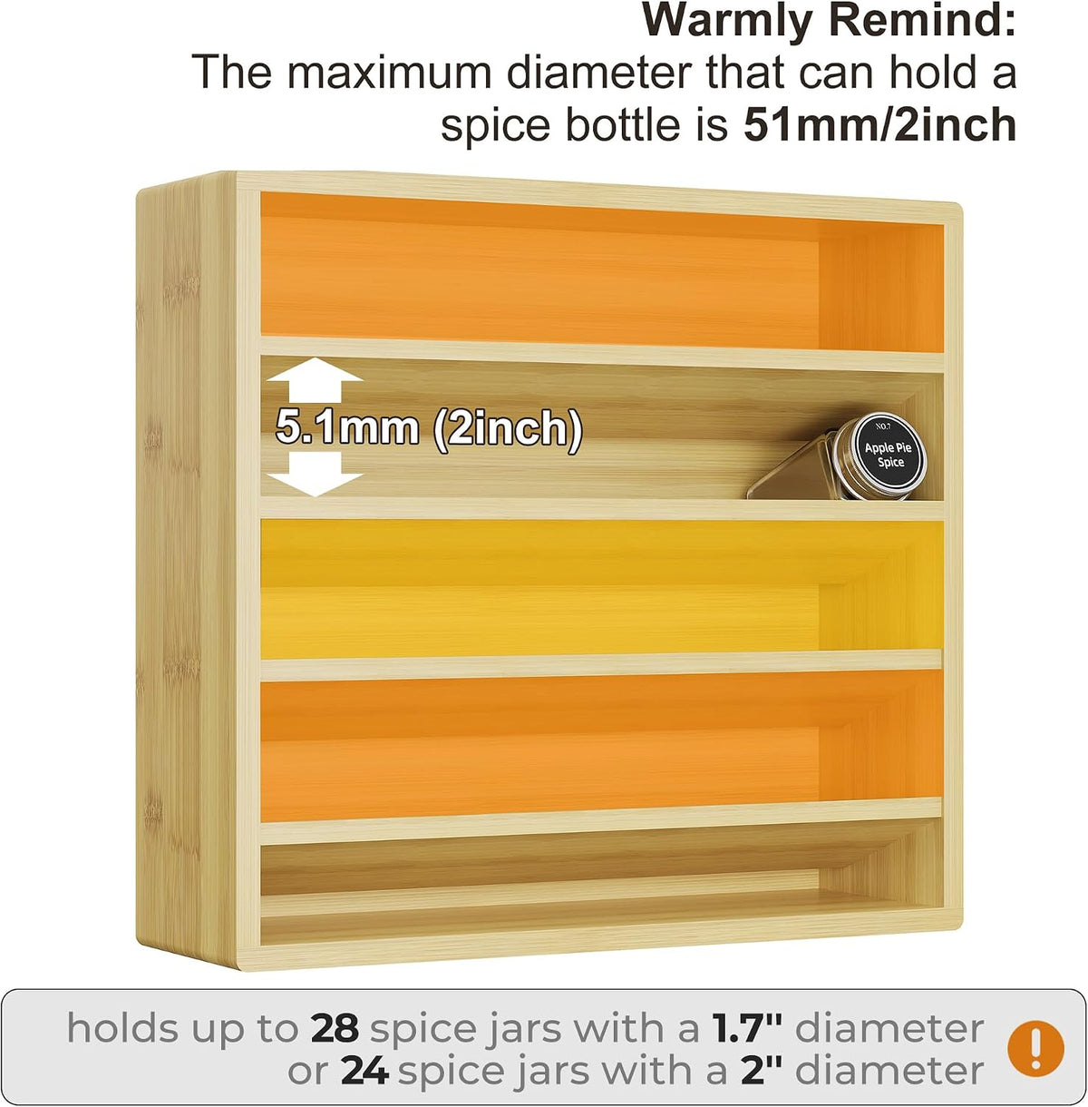4-Tier Spice Rack Organizer for Cabinet - Field & Nook