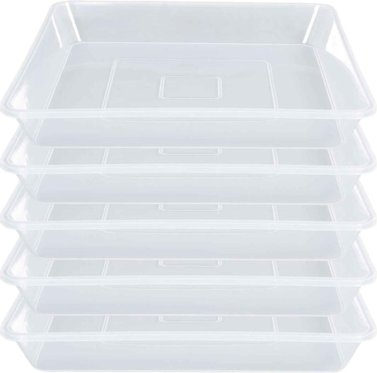 Square Plant Saucer 6 Inch 5 Pack, Strong Clear Plastic Flower Plant Pot Saucer, Square Planters for Indoors and Outdoors Plants, Garden Plant Saucers for Pots Plant Trays.