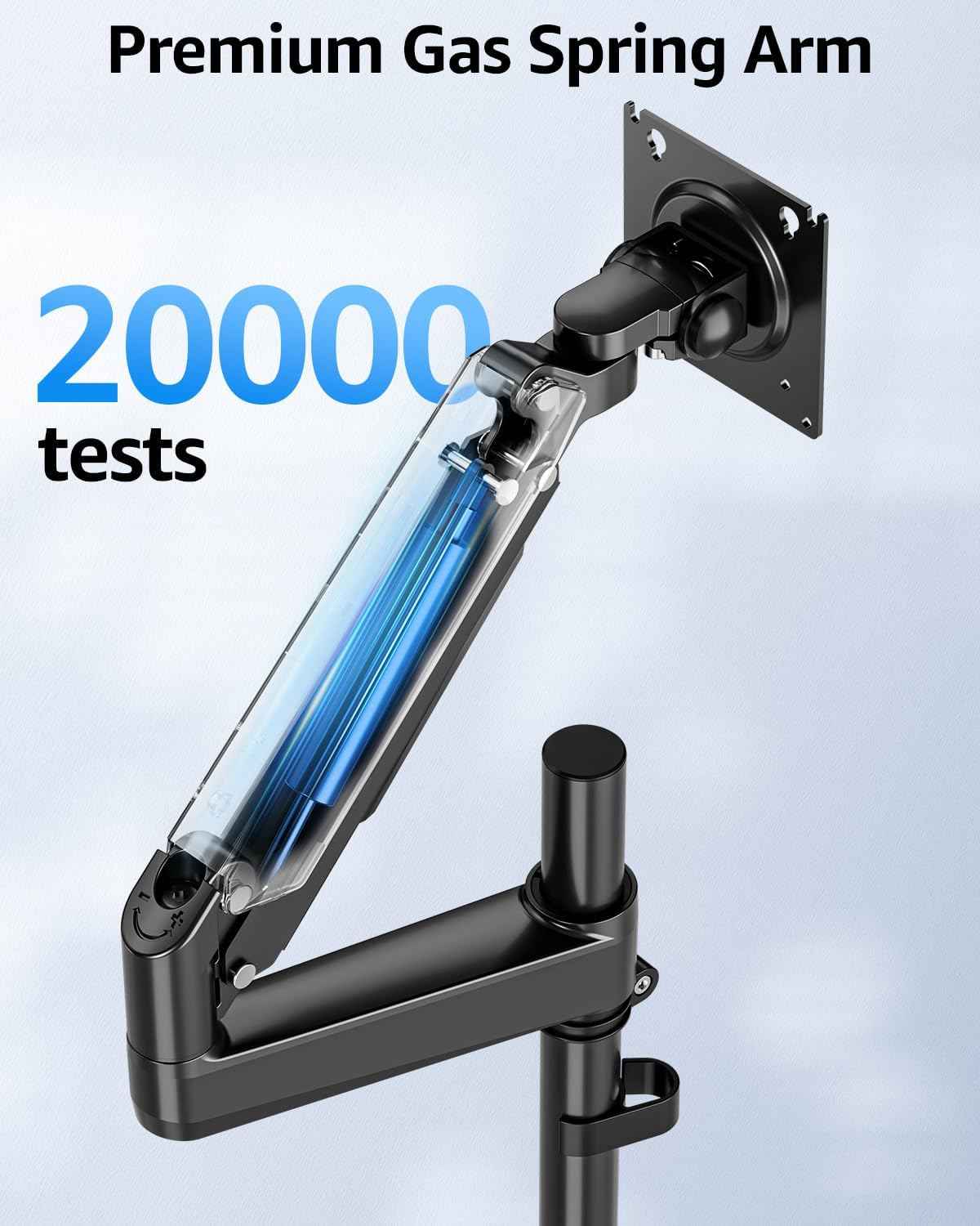 MOUNTUP Heavy Duty Monitor Arm Fits 49 45 42 40 39 34 32 Inch Screens, Ultrawide Monitor Arm Holds 4.4-44 lbs, Monitors Stand for Samsung Odyssey G9 and More, Height Adjustable Mount, VESA Mount