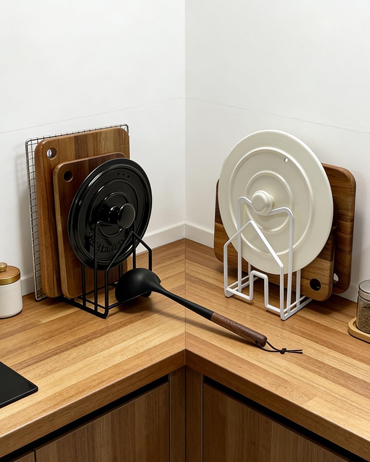 SUNFICON Cutting Board Rack, Black