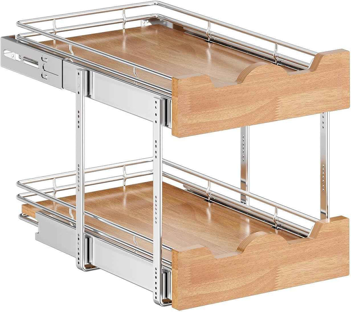 OCG Pull Out Cabinet Organizer, 2-Tier, 14" W x 21" D