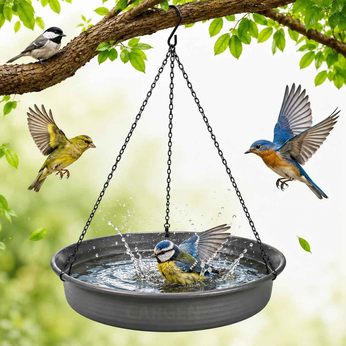 CARGEN Hanging Bird Bath Bowl - Window Bird Water Feeder Tray for Outdoors | Bird Bath for Outside, Garden Wildlife Feeding Plate for Patio Yard Decor, Gift for Bird Lovers, Backyard Bird Must Haves