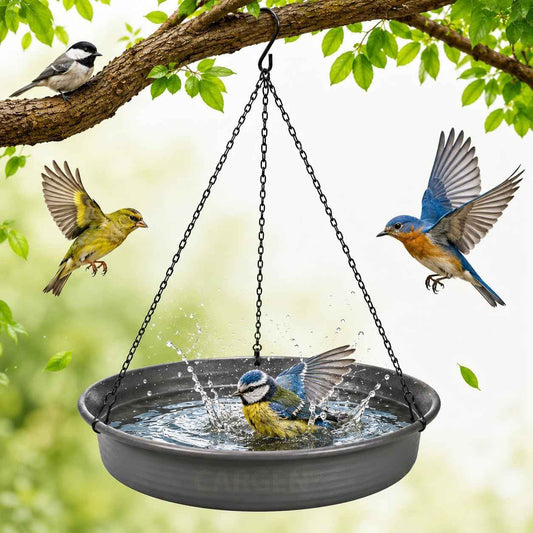 CARGEN Hanging Bird Bath Bowl - Window Bird Water Feeder Tray for Outdoors | Bird Bath for Outside, Garden Wildlife Feeding Plate for Patio Yard Decor, Gift for Bird Lovers, Backyard Bird Must Haves