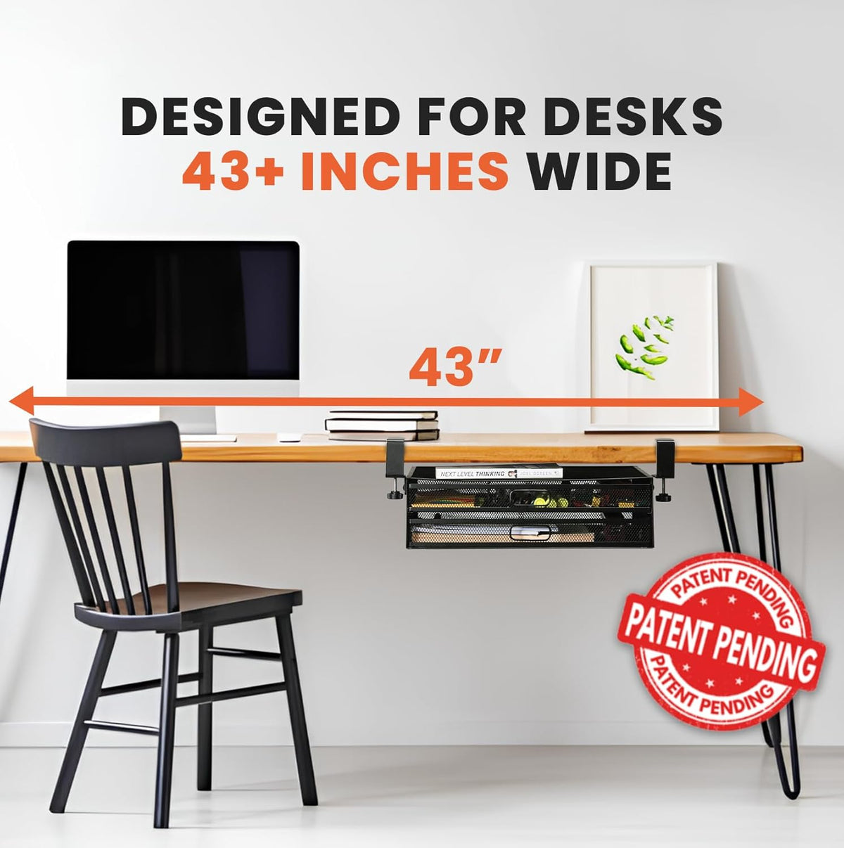 Homeify Under Desk Drawer Organizer Clamp-On, Mesh Metal Drawer Attachment, 2 Drawer Slide Out, On Or Under Desk Organizer For Office Supplies & Home Essentials (2 Drawers) - Field & Nook