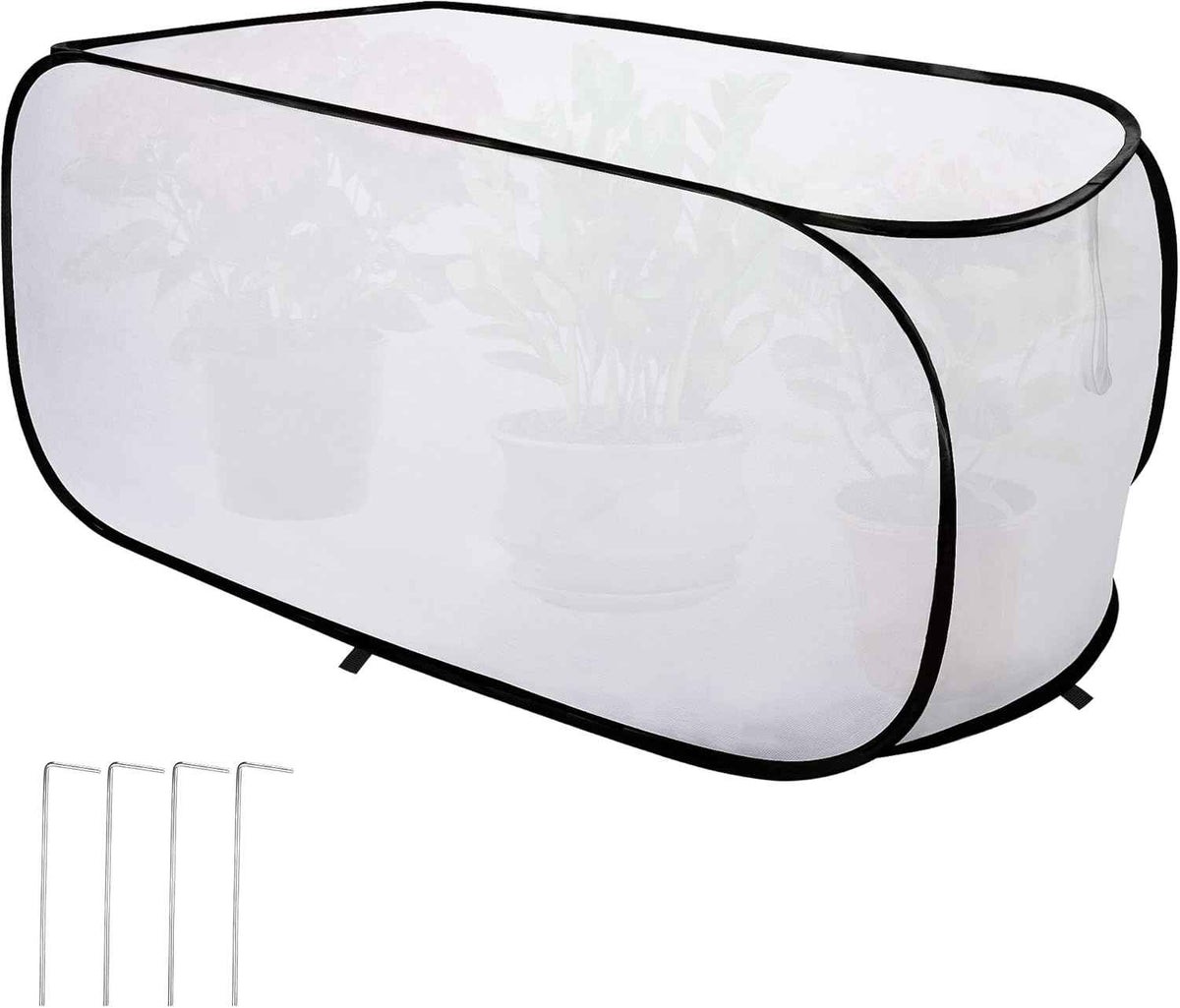 39" x 17" x 17" Pop up Rectangular Frost Protection Plant Cover, Winter Garden Plants Freeze Protection Tent, Warm Garden Bed Plant Protector Enclosure for Snow Frost Protection Indoor & Outdoor