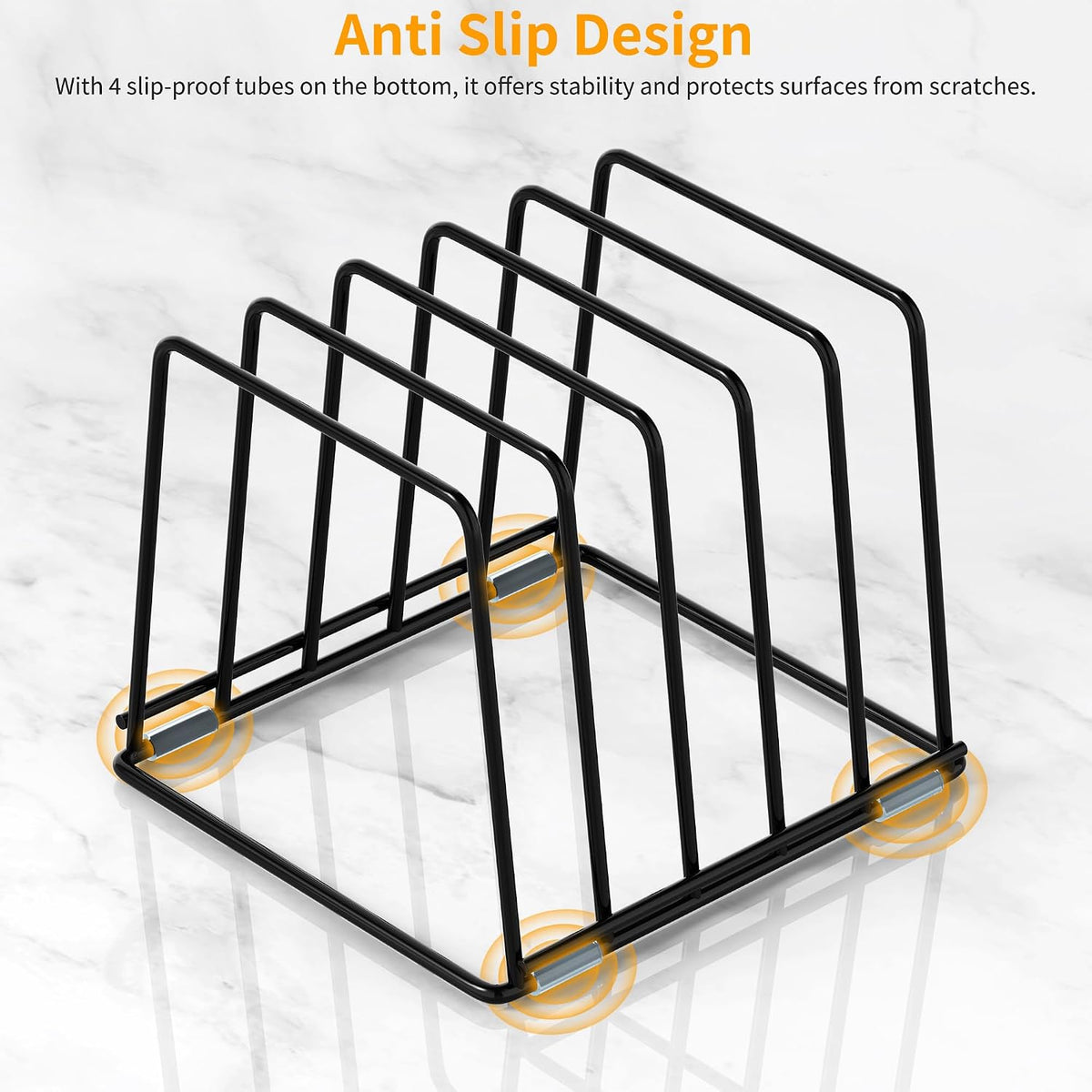 Cutting Board Organizer Rack, 5-Slot, Large