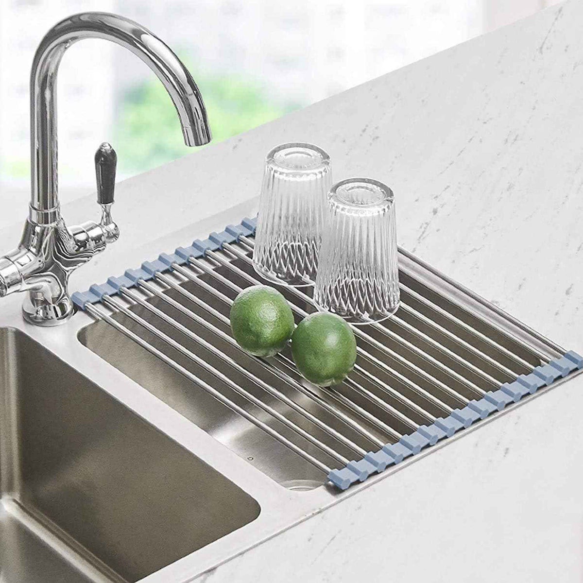 Seropy Stainless Steel Roll Up Dish Drying Rack, 17.5x11.8