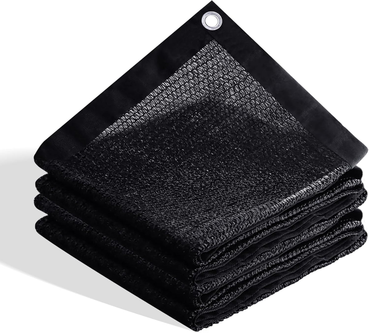 VICLLAX 70% Shade Cloth, 12x16FT Durable Black Mesh Trap with Every 3 FT Grommet, Sun Shade Fabric Netting for for Plants Cover, Greenhouse, Chicken Coop, Barn Kennel, Garden Patio