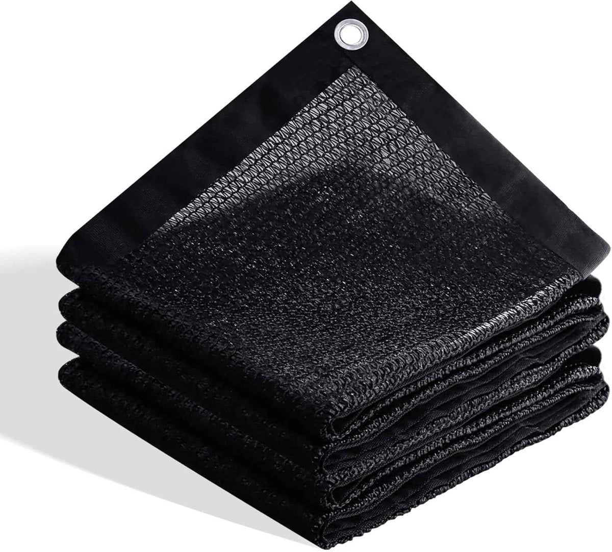 VICLLAX 70% Shade Cloth, 8x10FT Durable Black Mesh Trap with Every 3 FT Grommet, Sun Shade Fabric Netting for for Plants Cover, Greenhouse, Chicken Coop, Barn Kennel, Garden Patio