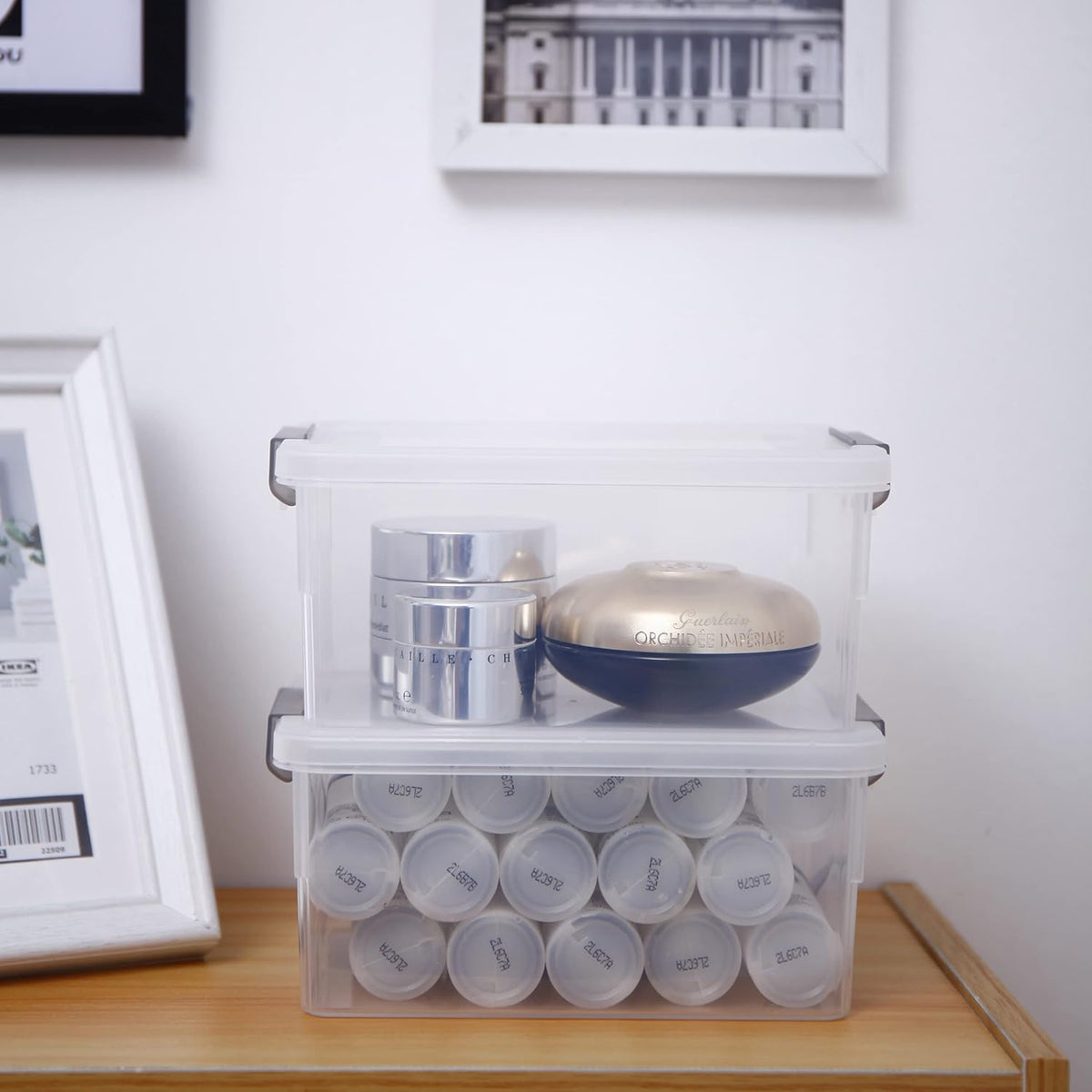 Citylife 6Packs 1.3Qt Small Storage Bins with Lids,Stackable Clear | Plastic Containers for Beads, Buttons, Sewing Supplies, Office Supplies and Small Toys - Field & Nook