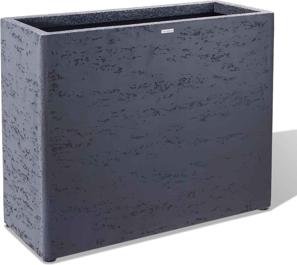 Tall Rectangular Composite ConcretePlanter（30Lx12Wx25H，66 Pounds）,Durable All-Weather Use with Drainage Holes,Large Rectangular Planter for Outdoor Indoor Plants