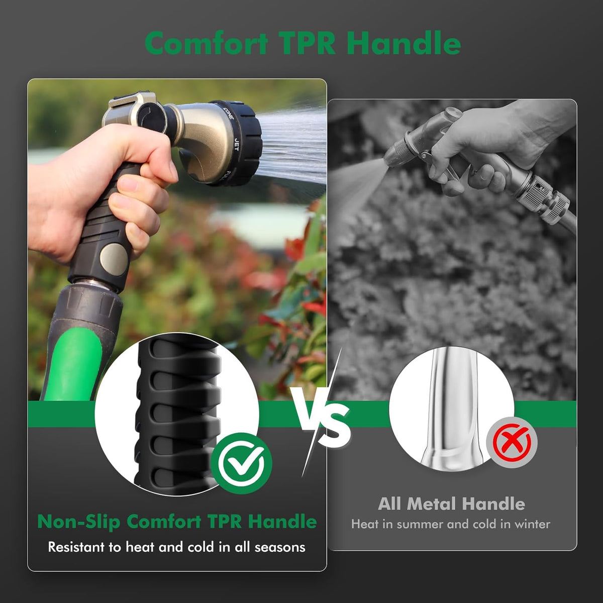 7-Pattern Metal Hose Nozzle with Thumb Control – Bronze - Field & Nook