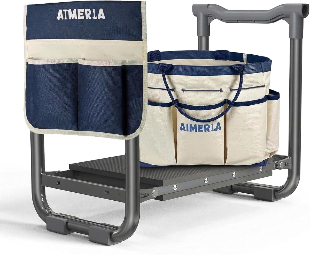 Heavy-Duty Folding Garden Kneeler with Wide Tool Bag - Field & Nook