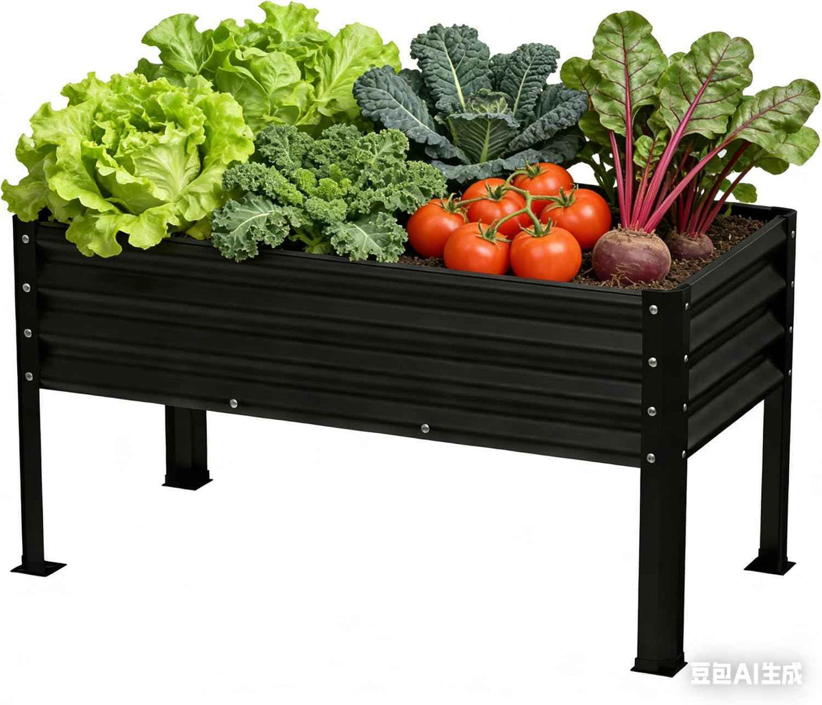 Large Galvanized Raised Garden Bed Outdoor with Legs, Load Capacity 1200LB, 48x26x30in Raised Garden Bed, for Backyard/Patio/Balcony/Gardening/Vegetables Flowers, Black