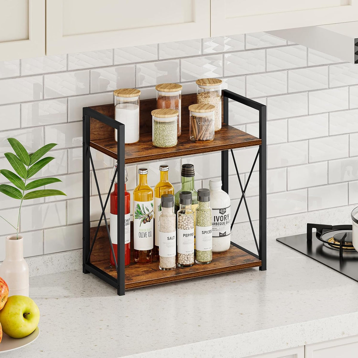 Kitchen Counter Shelf – 2-Tier Spice Rack for Counter - Field & Nook